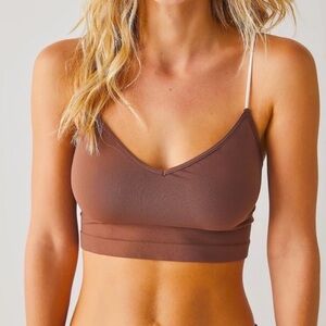 NWOT- Free People Brami Sweetheart Seamless in Toast (Brown/White) Size S/XS